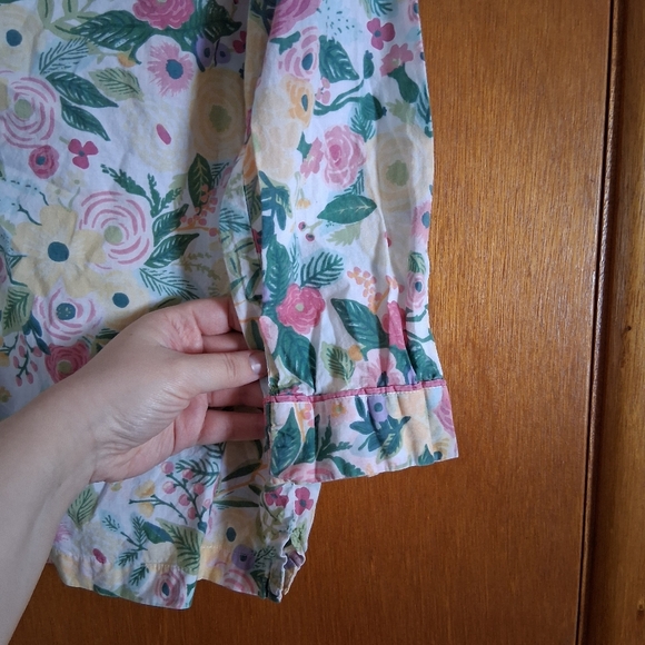 Rifle Paper Co X The Company Store Floral Pajama Top Size Large - Picture 4 of 7